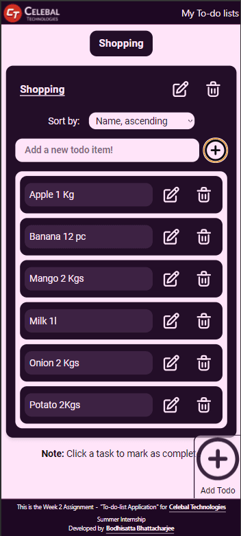 To-do list Web Application