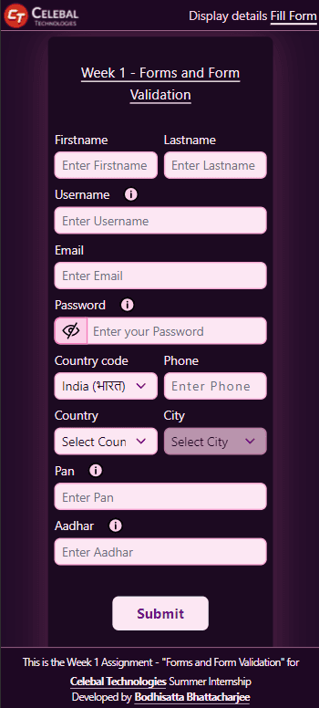 Forms and Form Validation